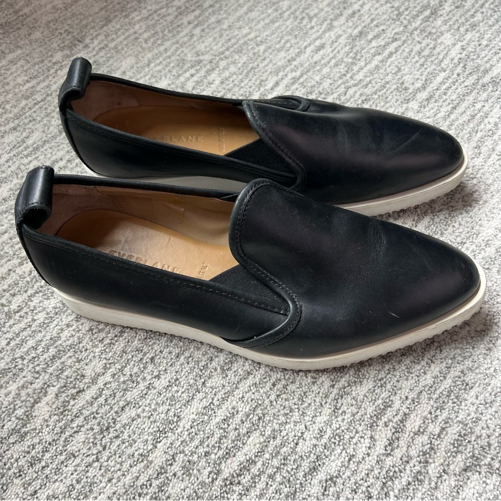 Everlane Women's Black Slip-On Shoes Loafer Leather